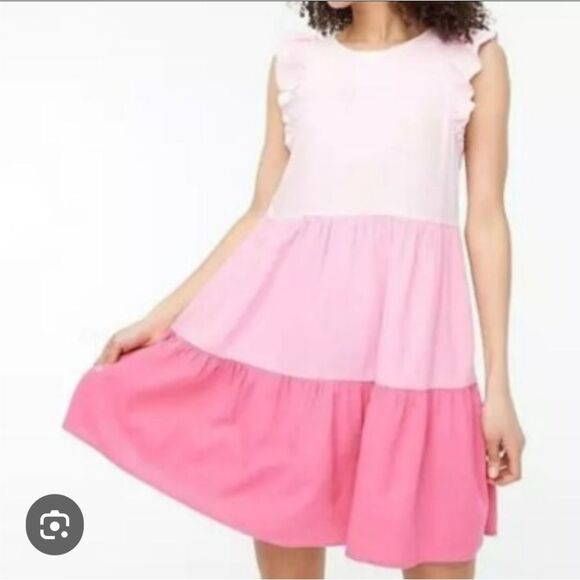 j crew linen blend tiered dress 10 - Picture 2 of 13